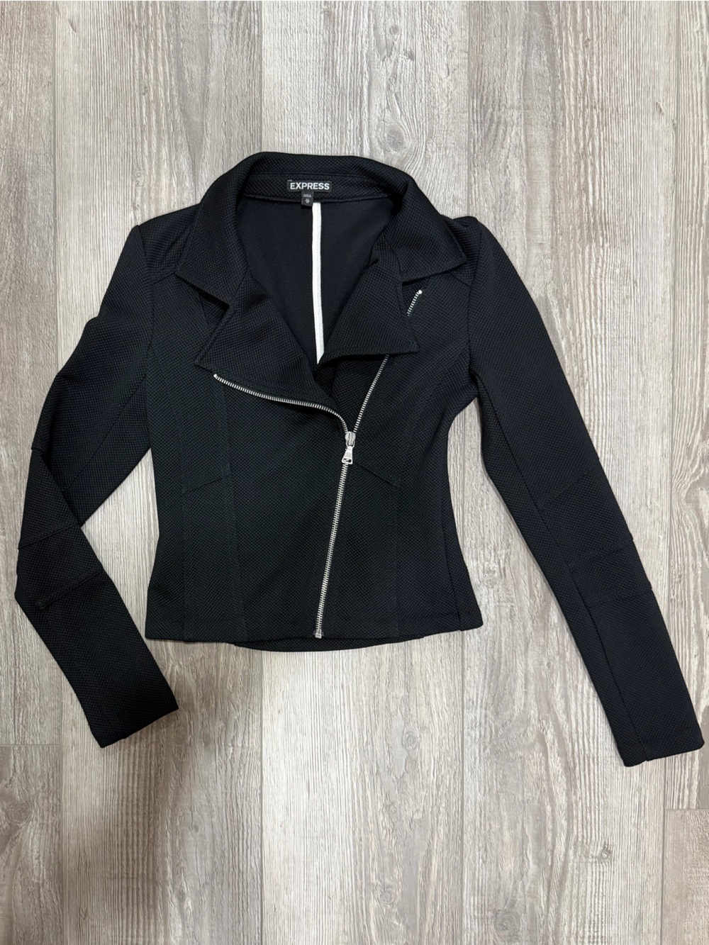 Express Black Asymmetrical Zip Blazer Jacket